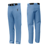 Custom Blue Black Pinestripe Stretch Practice Loose-fit Baseball Pants